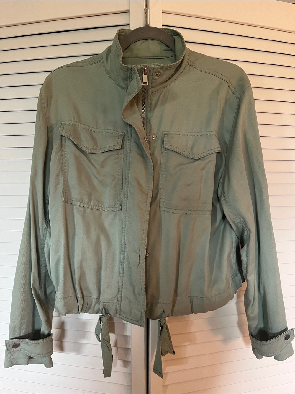 LOFT Light Blue/Green Utility Jacket - Picture 3 of 8